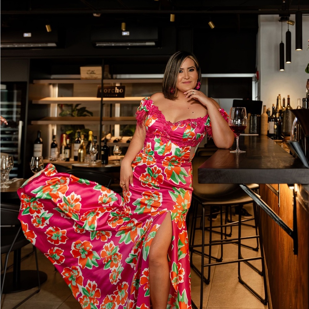 Vibrant Floral Maxi Dress -Formal